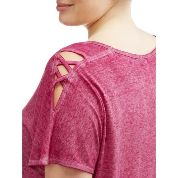 Cold Shoulder Cut Out Strappy Tee Top Tunic  Sz 3X NWT - Picture 5 of 7